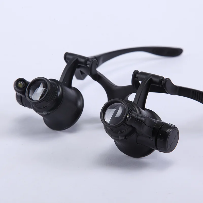 25X Magnifier Magnifying Eye Glass Loupe Jeweler Watch Repair Kit LED Light 20X