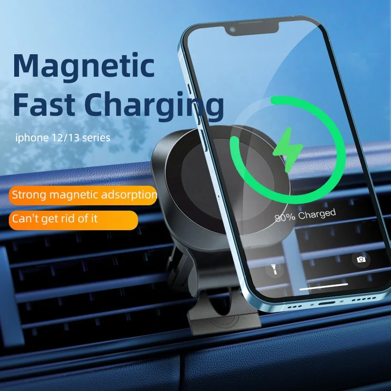 ODIER 2023 3 in 1 mag safe magnetic smart sensor car phone wireless charger magnetic car phone holder