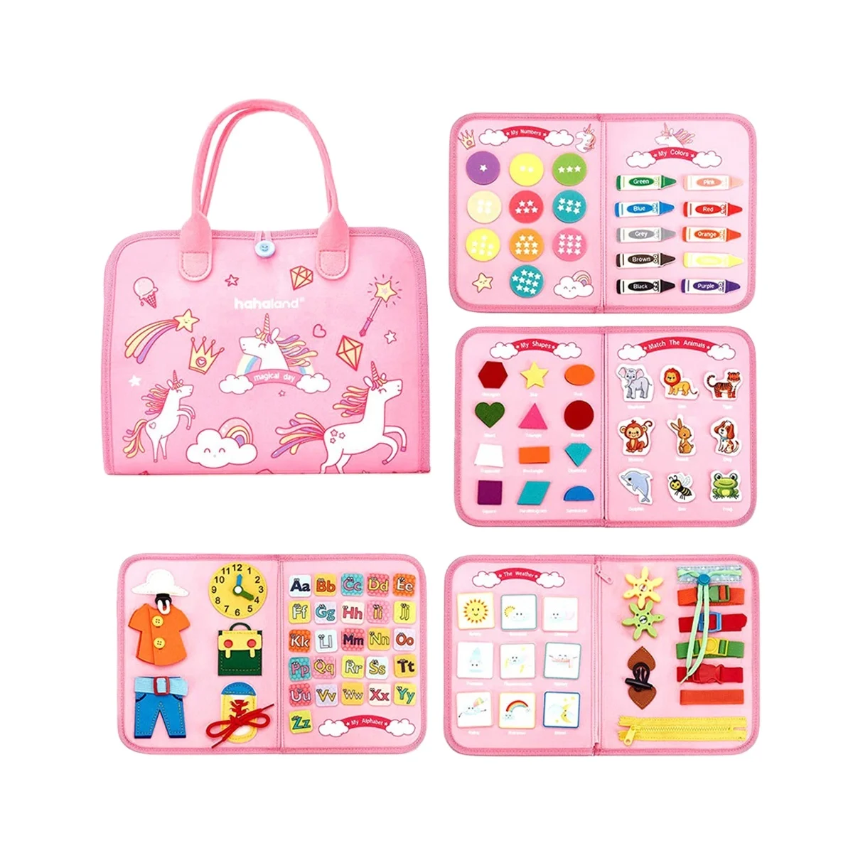 Красочная войлочная доска для малышей развивающие игрушки сенсорного развития жизненных навыков Монтессори распознавание занятий складная занятая книга