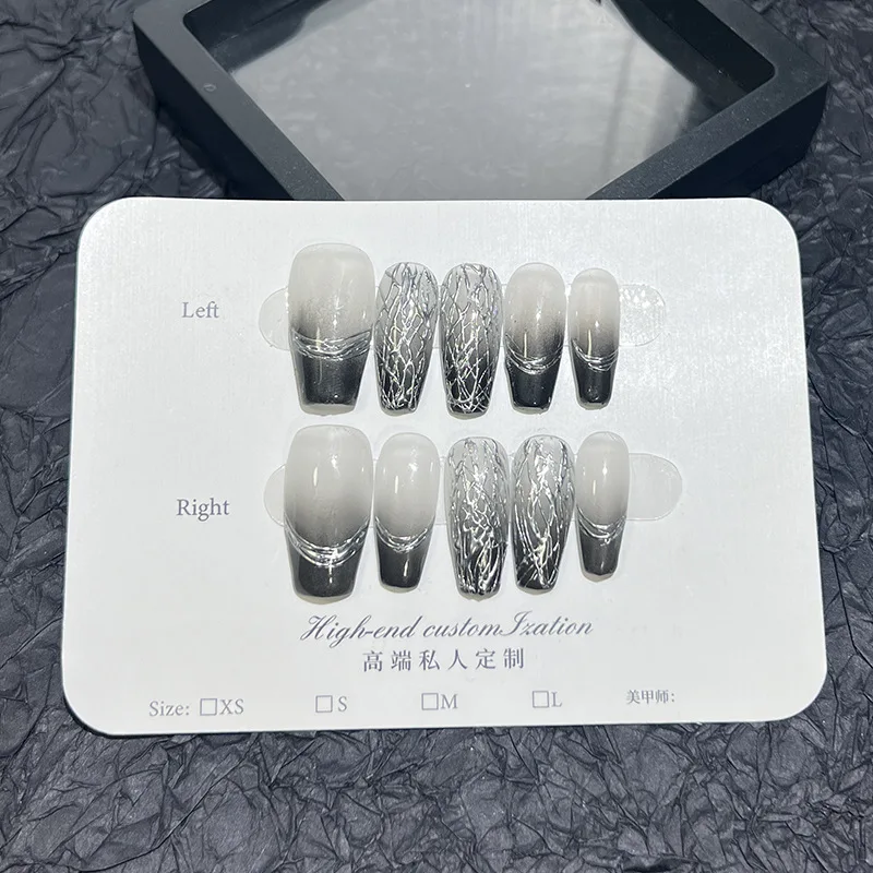 Wholesale new style Private Label high quality fake nails with different sizes for many designs nail art 10pcs handmade nails