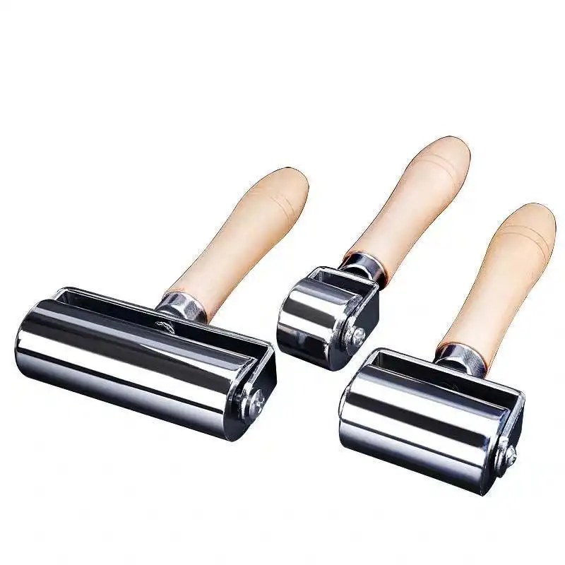Wooden Leather Press Handmade Creaser Tool DIY Edger Trimming Compactor Edge Roller Wheel