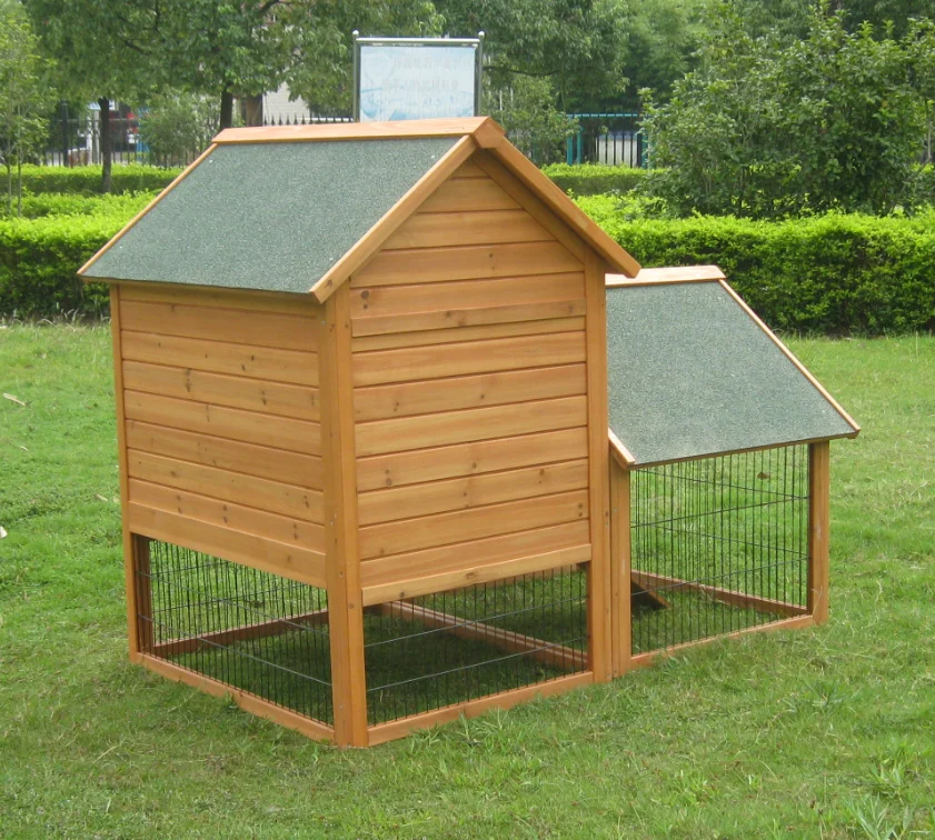 Outdoor Large Rabbit Hutch Wooden Bunny Wire Cage With Pull Out Tray