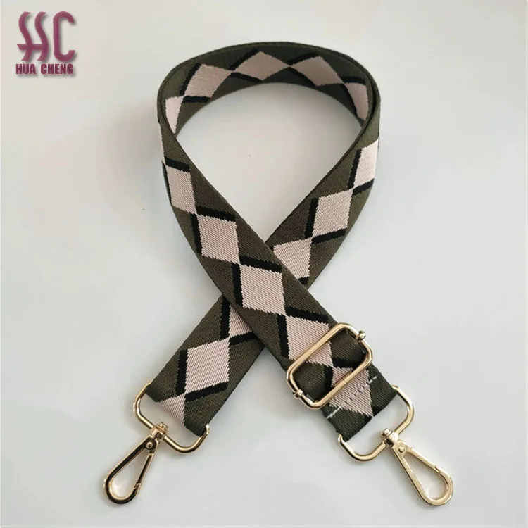 Hot sale adjustable fabric webbing strap wide canvas shoulder bag strap cross body removable bag chain strap