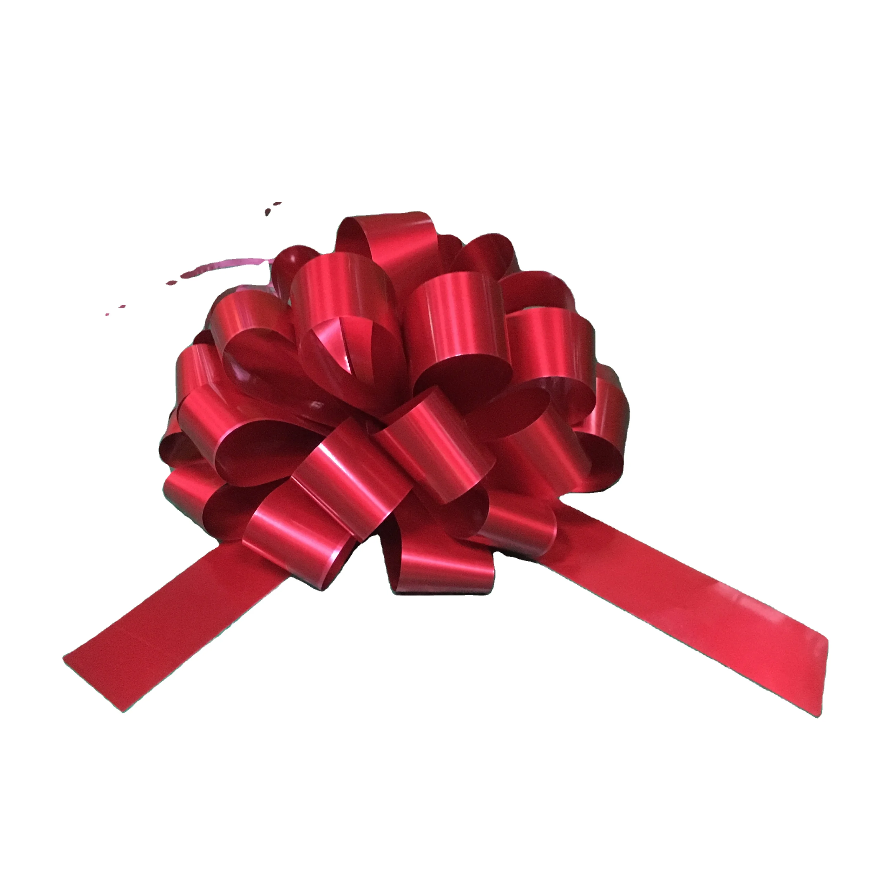 Guangdong High Quality Wholesale Factory Decorative  Red Ribbon POM POM Bow Giant  Car Bow  for Wedding