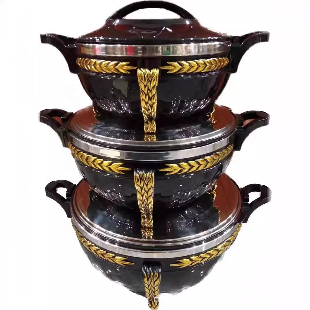 High Quality Big Capacity Hot Pot Food Warmer Set 3L+7L+10L 3pcs Set Kitchen Jars Storage Set for Ramadan Use