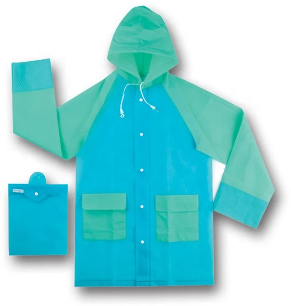 kids PU/PVC/polyester cheap clear plastic raincoat with bag
