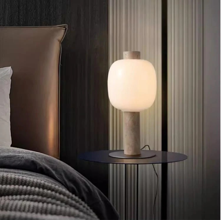 Modern simple bedroom study bedside lamp hole stone lamp designer table lamp