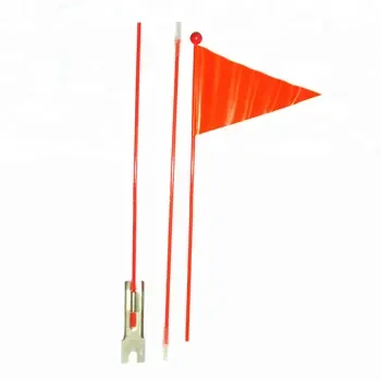 Personalized Design Bike Safety Flag Banner Triangle Bicycle Flag With Pole Advertising Orange Bike Flags