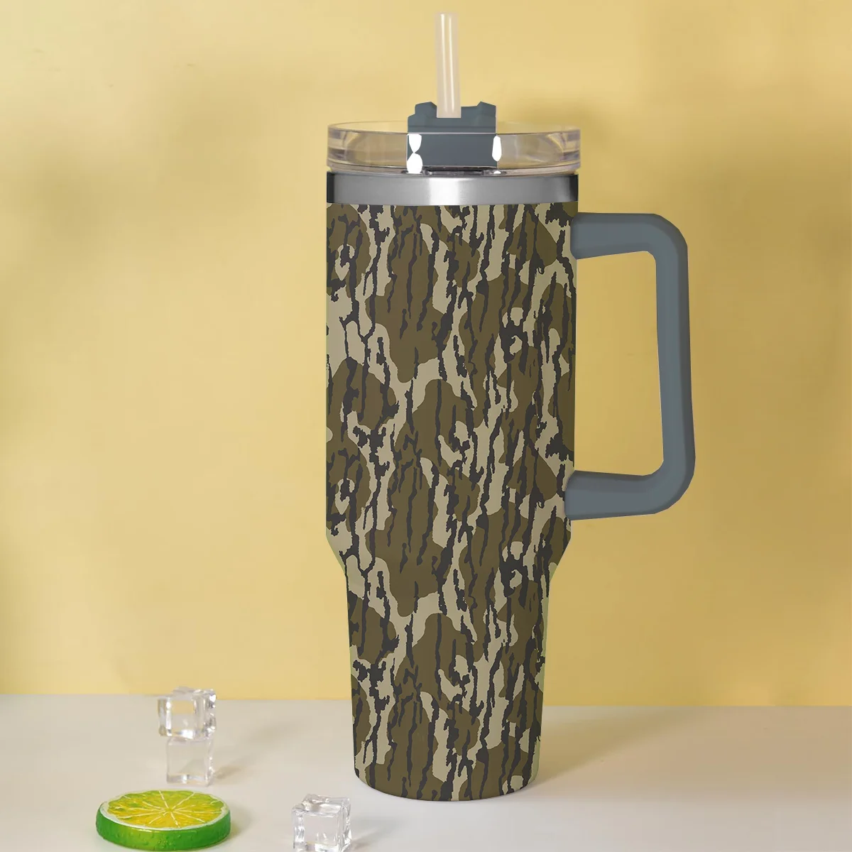 New Stainless Steel 40 OZ Cup Funny Retro Camo Print Tumbler