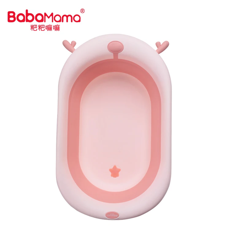 Deer Shape Portable Bath Tub, Foldable Baby Bathtub With Temperature Plug