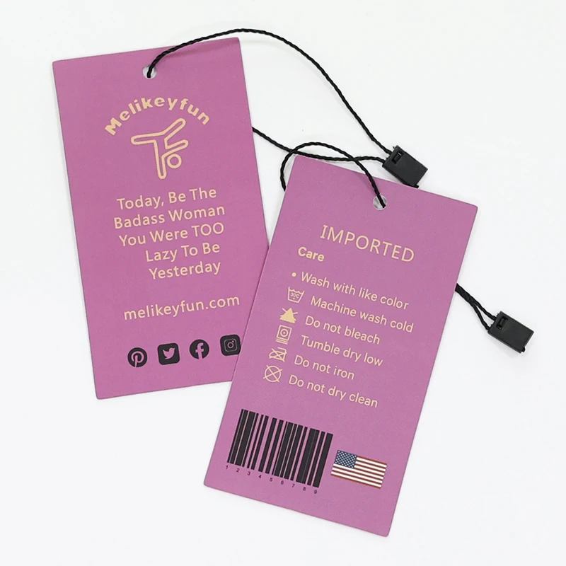 Oem odm factory custom your own logo clothing pants labels gift logo tags hand brand swing   hang tags