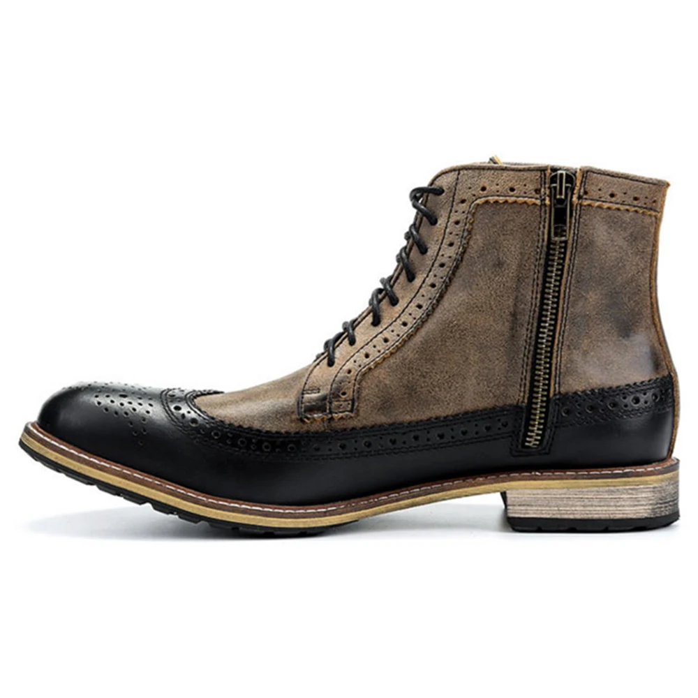 Custom Genuine Leather Soft Flat Leather Boot China Wholesale High Class Winter Boots Shoes for Men