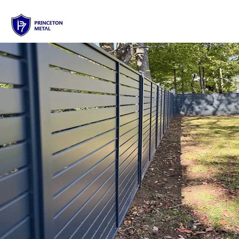 Black powder coated aluminium metal decorative outdoor privacy  aluminium fence panels