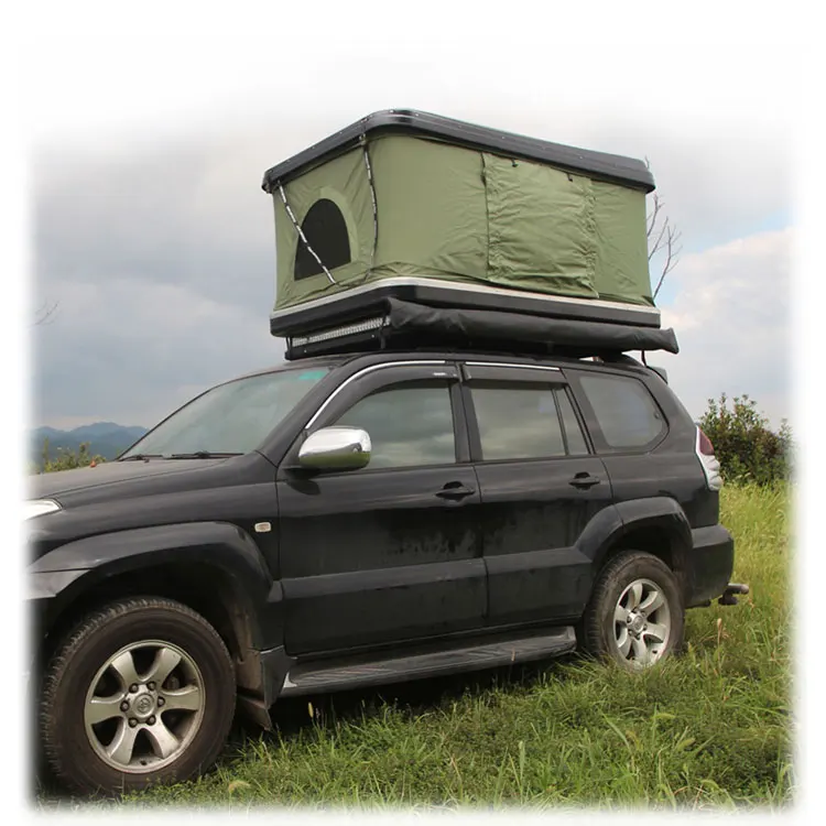 Waterproof Army Green Roof Top Tent Oxford Canvas Hard Cover Roof Top Tent For Camping