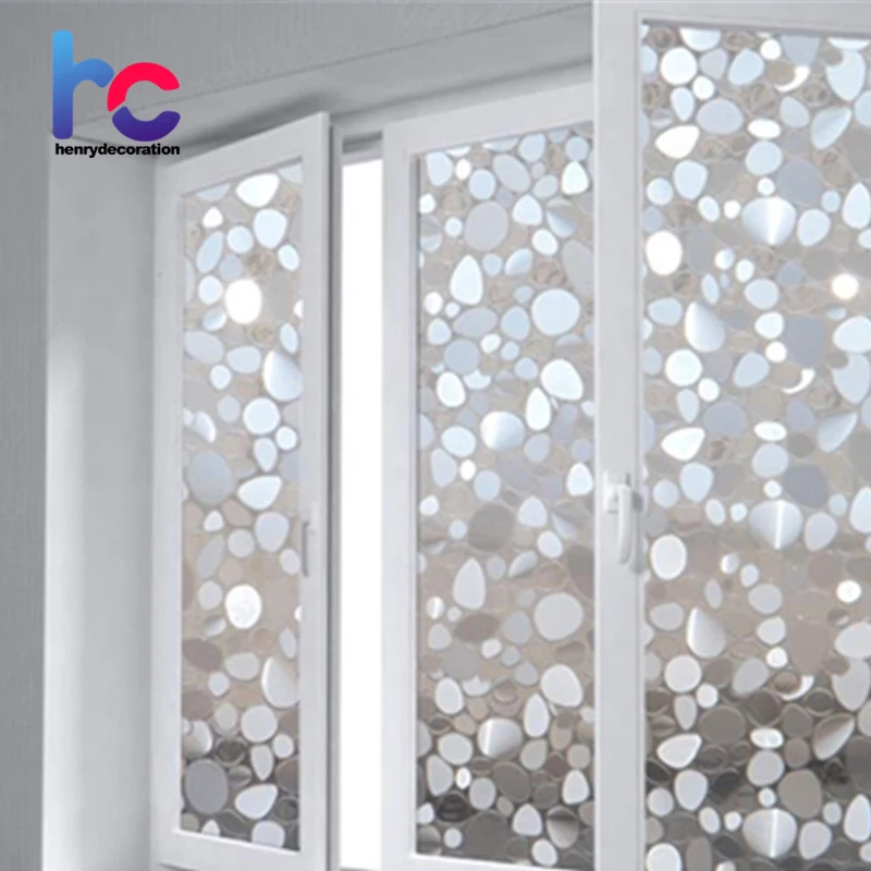 Frosted cobblestone pattern uv protection durable window glass film for smooth glass surface decoration window film
