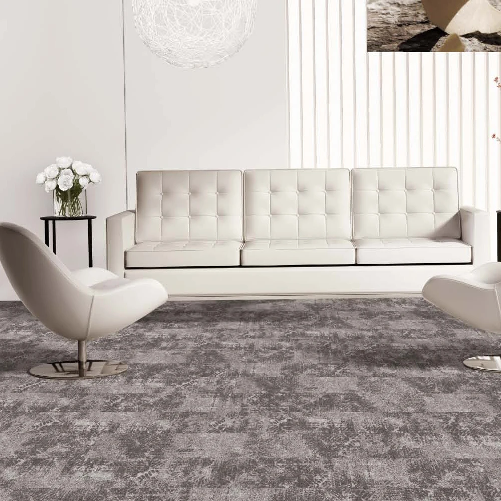 Eco-friendly High Quality Modular Nylon PVC Backing Carpet Tiles 50*50cm commercial solution dyed nylon office carpet tiles