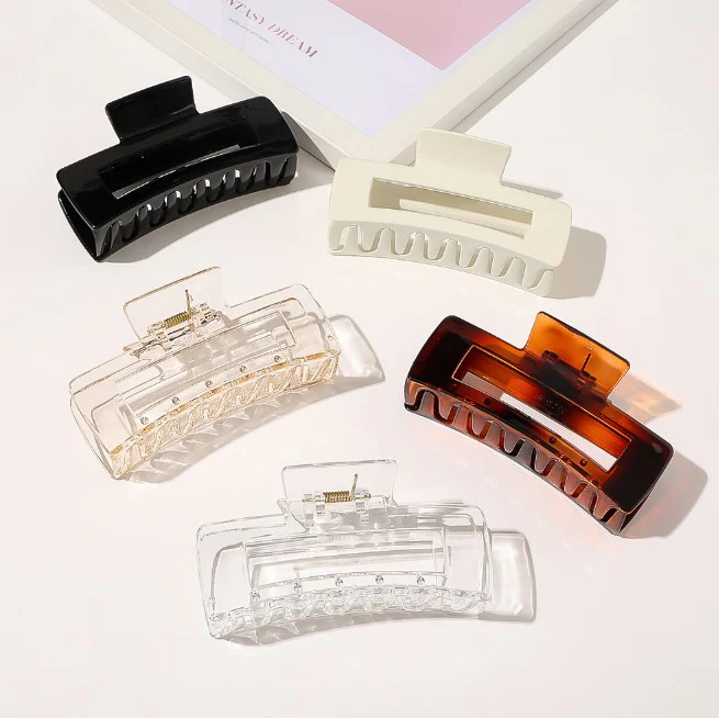 Large hair clutch disc hair girl hairpin rectangular hollow bath clutch ball hair ornaments