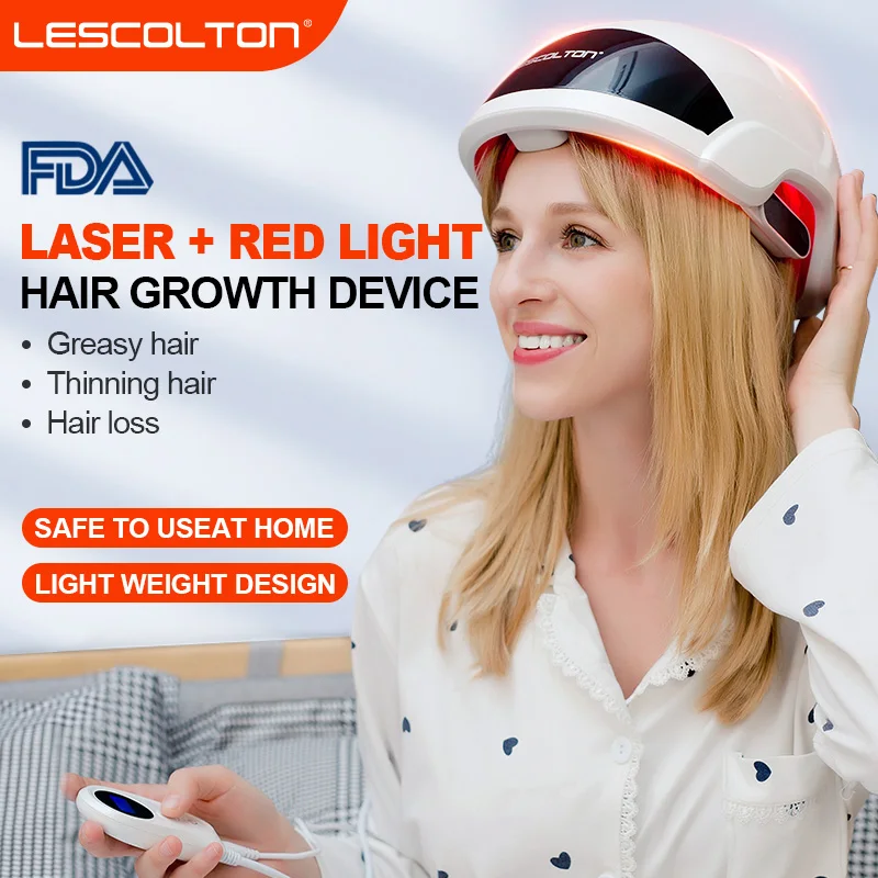 Lescolton Professional LLLT Laser Cap Restore Hair Thickness Hair Regrowth Helmet Hair Loss Treatment Device