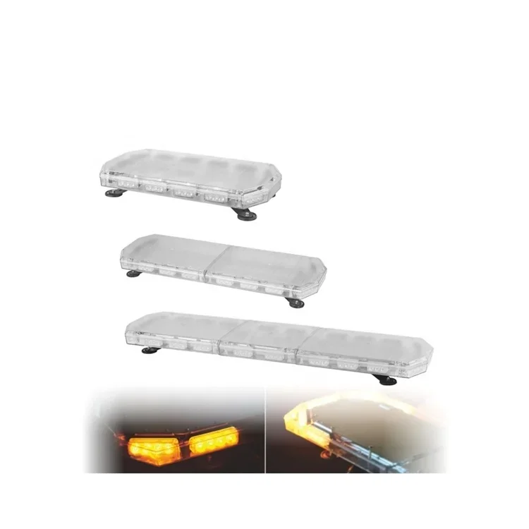 Black Aluminum Housing Ambulance Warning Strobe Light Waterproof Car Emergency Warning Lightbar With Bracket