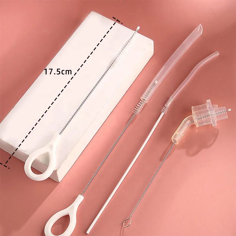 High Quality Flexible Straw Brush Nylon Flectional Glass Drinking Stainless Steel Brush Pipe Cleaner Tube Brush to Clean Straw