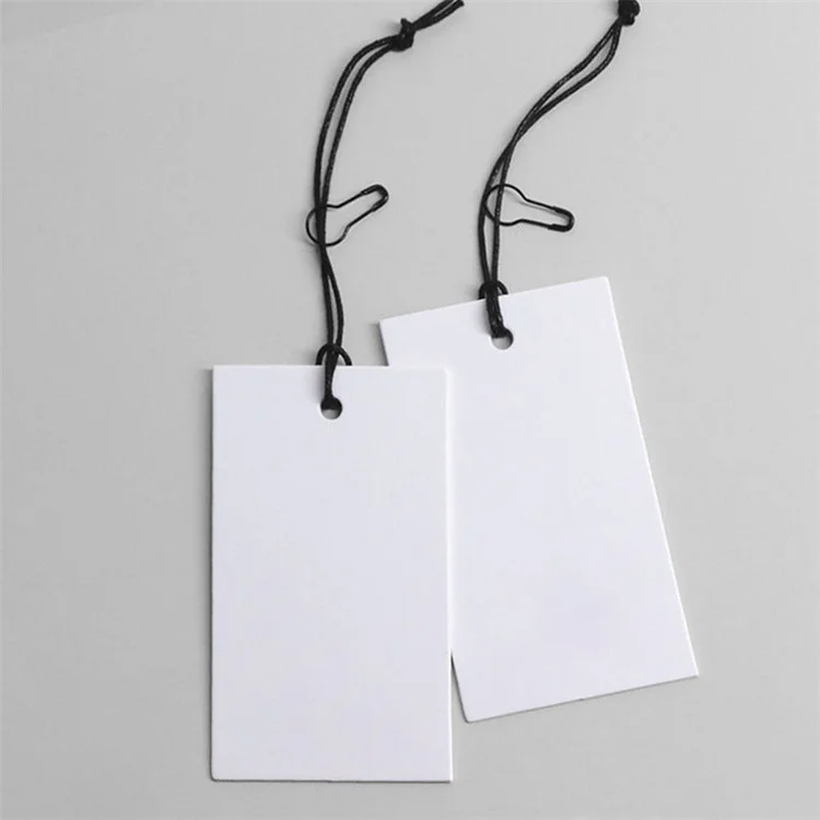 Custom Luxury Garment Swing Tags Clothes Label Print Name Logo Plastic Hang Tag With String Paper Hangtags For Clothing Own Logo