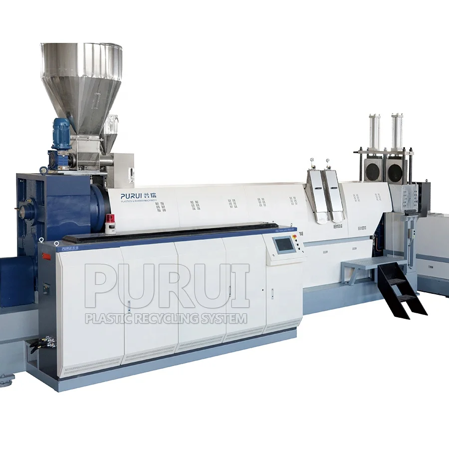 Двухшнековый ПВХ гранулированный экструзионный станок с пластиковым гранулятором в линии переработки ПВХ