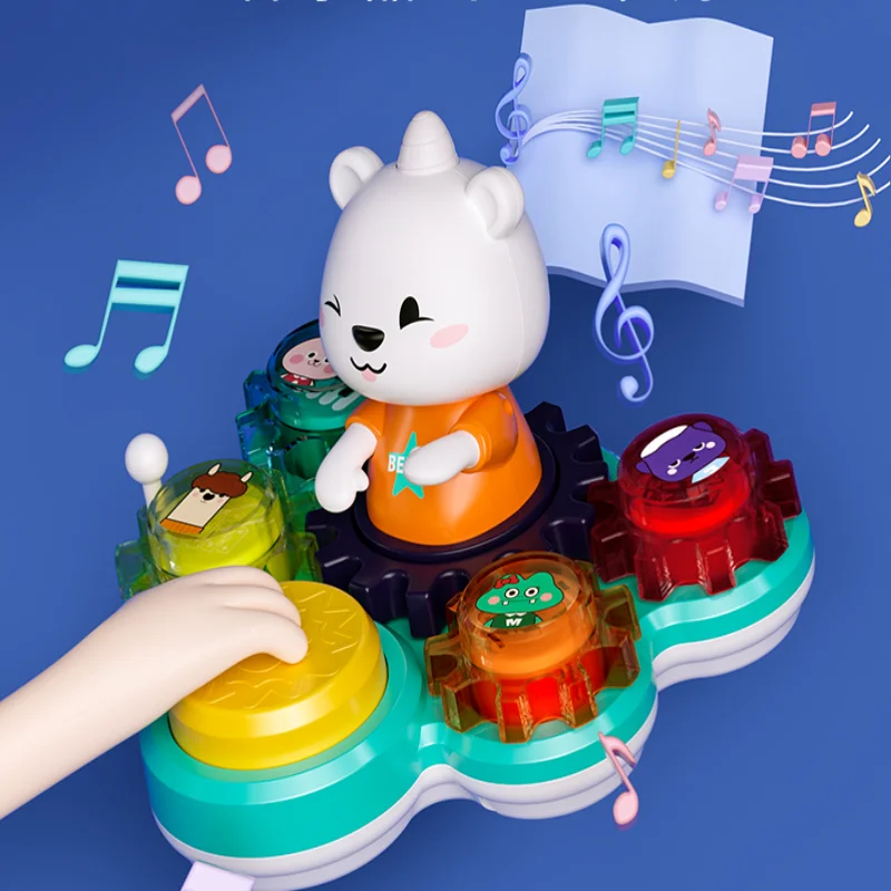 Детский Музыкальный барабан Bear Rhythm музыкальная игрушка для малышей музыкальные инструменты