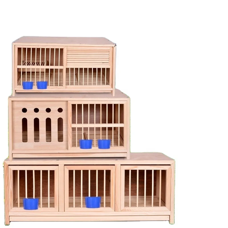Fancy Wooden lift-up door Birdcage for Birds like Parrots and Pigeons with Matching Trays and Breeding Houses
