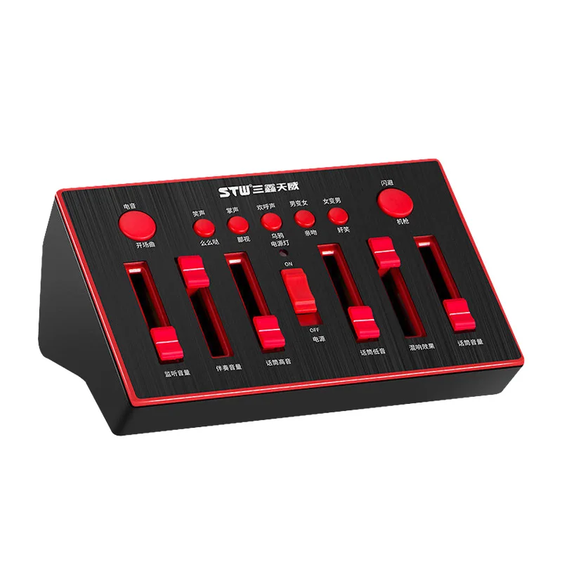 Профессиональная звуковая карта usb STW, звуковой интерфейс, запись живого потока, комплект и микрофон