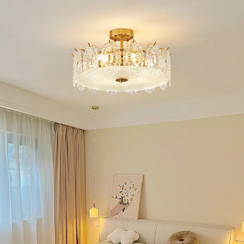 European Style Luxury Crystal Lamp Simple French Light Luxury Living Room Bedroom Ceiling Decoration Crystal Chandelier