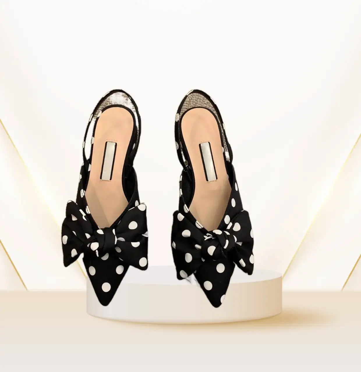 2024 Summer Women Slingback Sandals Shoes Fashion Bow-knot Pointed Toe Low Heel Ladies Elegant Dress Pumps Shoes