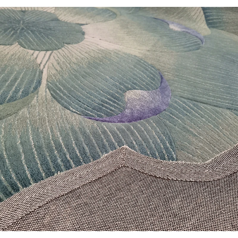 
Customized Irregular Shape Wool Nylon Visecose Bamboo Silk Hand Tufted Carpet 
