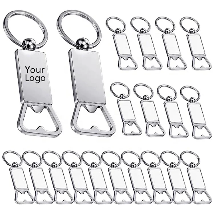 Customized Alloy Steel Engraved Logo Bullet Print Sticker surfboard bottle opener keychain