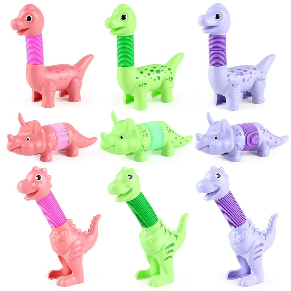 Hot Selling Cheap Price Telescope Tubes Sensory Toys Cute Animal Fidget Animal Dinosaur Stretch Toys