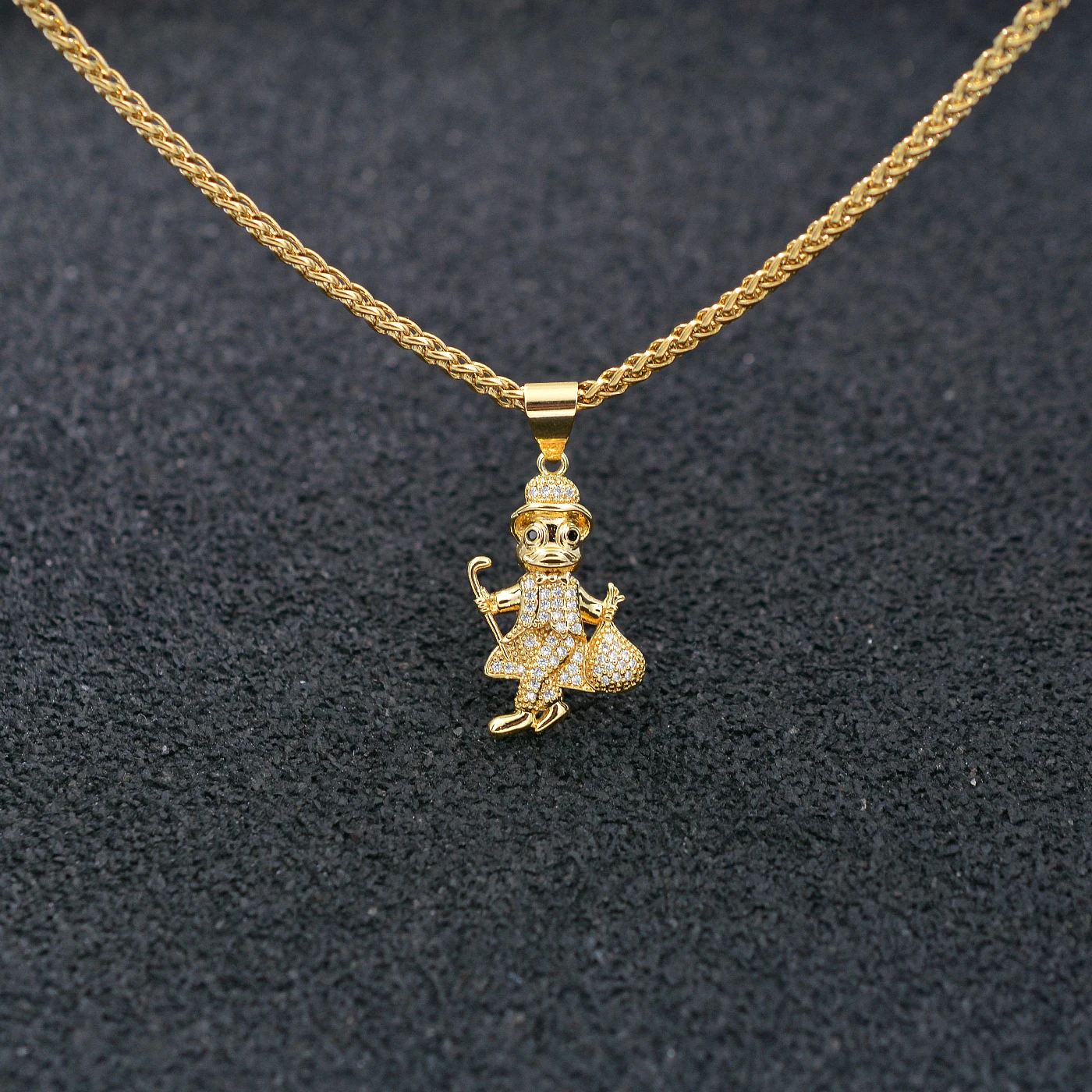 Wear with Accessories Streetstylemen Necklace Pendant Gold Plated Hip Hop 14k Cartoon Duck Charms