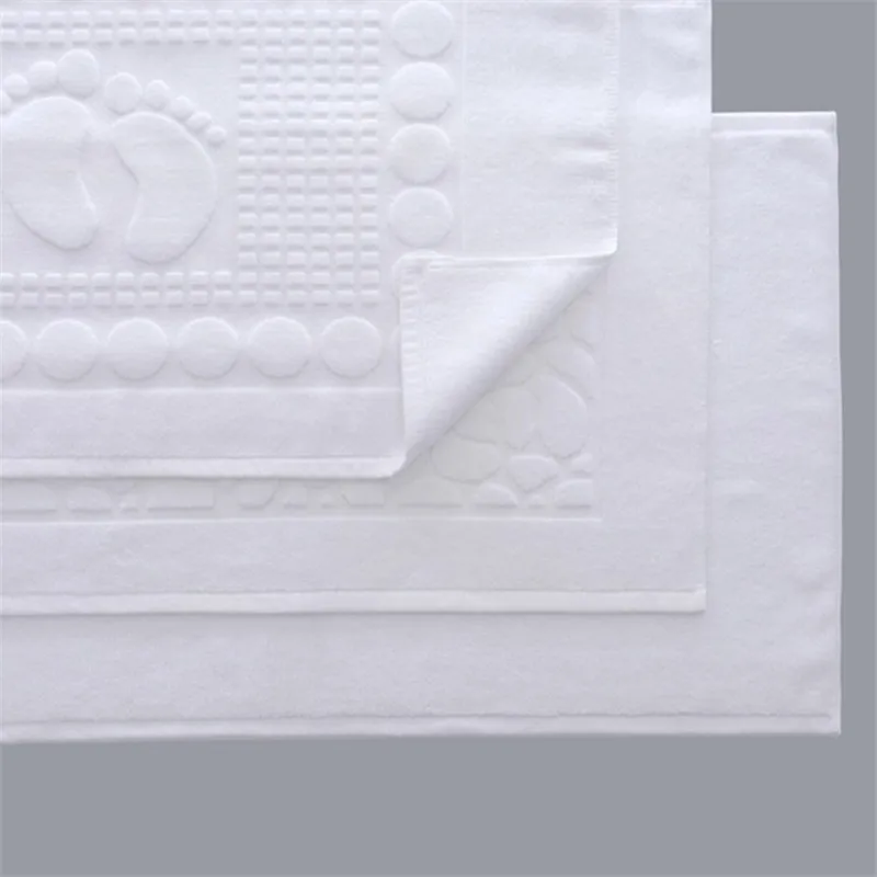  Нескользящий коврик с логотипом на заказ 100% хлопок белый цвет 50x80 для отелей и спа-ванн