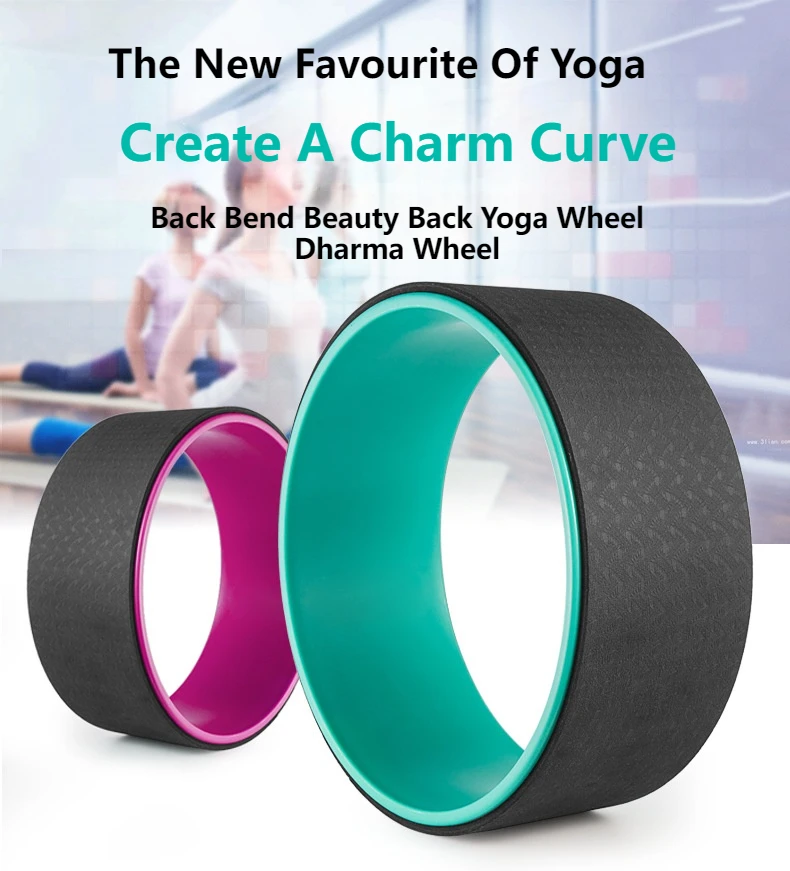 Custom Eco Friendly ABS TPE Back Yoga Wheel Roller Flexible Non Slip Back Pilates Yoga Circle