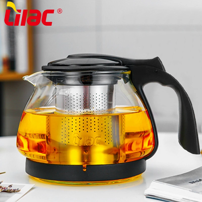 Lilac BSCI SGS LFGB 700ml glass teapot and cup chinese tea set oriental style tea tasteing glass tea pot