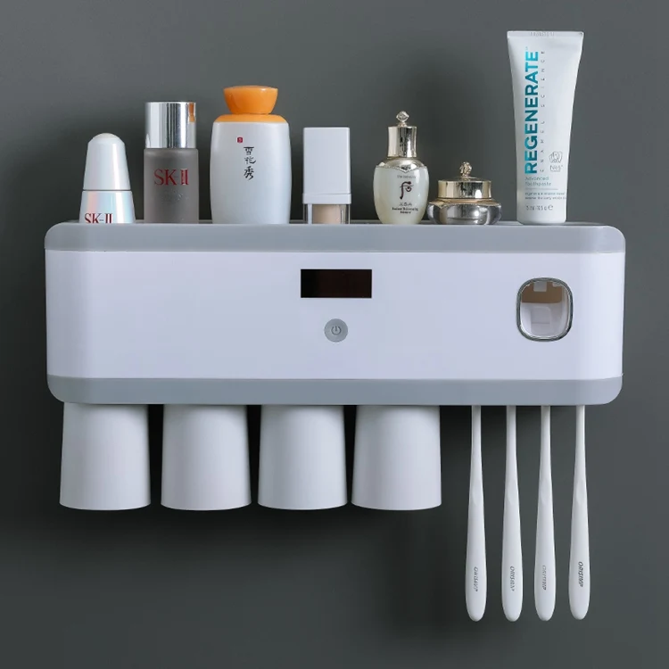 Easy Install Wall Mounted Rechargeable Toothbrushes Holder UVC Germicidal Toothbrush Sterilizer