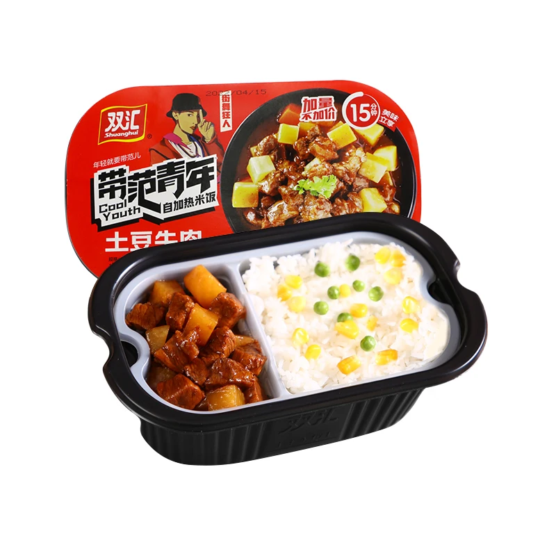 Wholesale super rice food potato beef self heating rice meal insulated instant rice instant food