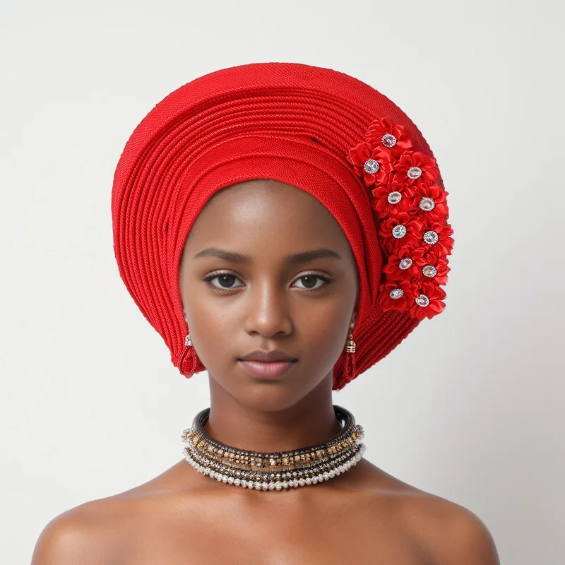 2024 New Bonnet Femme Gele Headtie Already Made Nigerian Turbans For Women African Head Wrap Fashion Cap