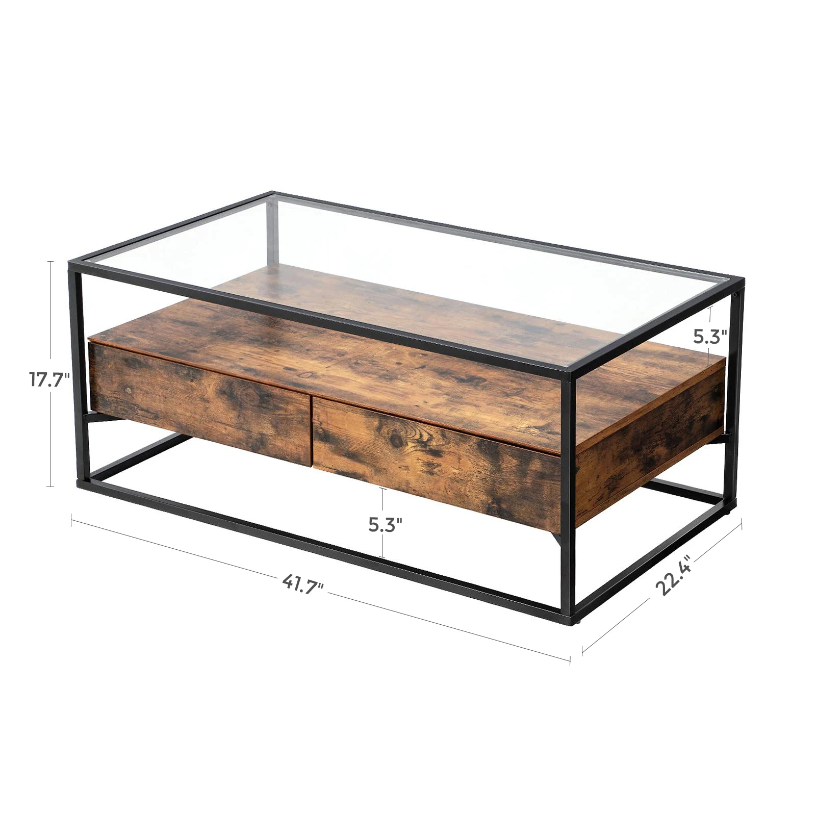 simple uk style modern living room square clear mesa de centro en cristal templado wooden top black tea table