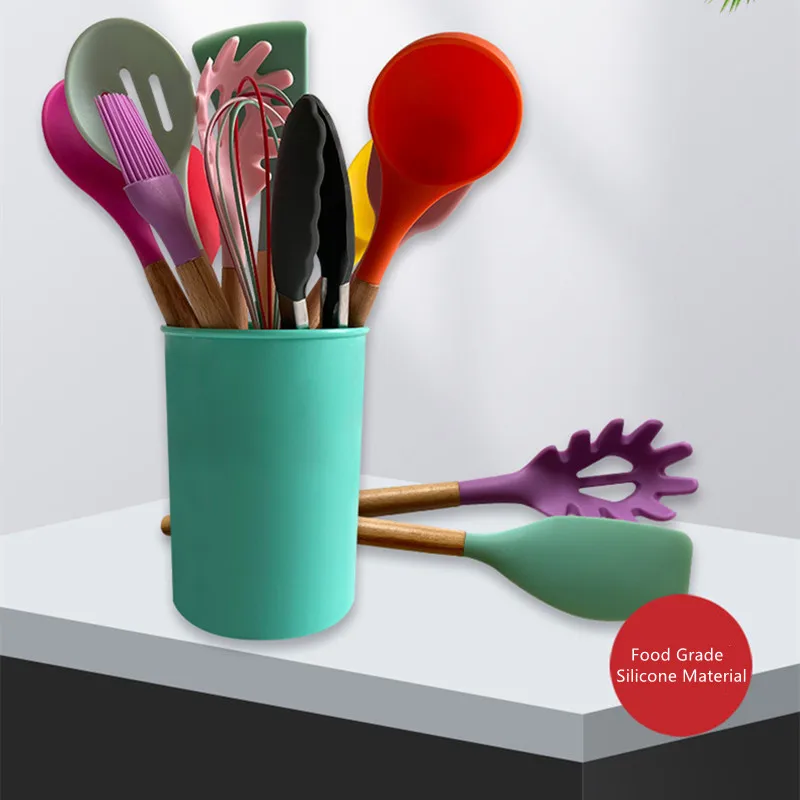 2021 high quality wholesale hot sale kitchenware 12pcs cooking silicone spatula kitchen utensil set