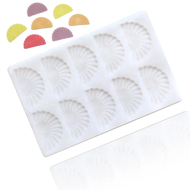 802 Stocked 8 hole fan shape silicone chocolate mold silicone fondant mould cake decoration mould cake tool resin bpa free candy