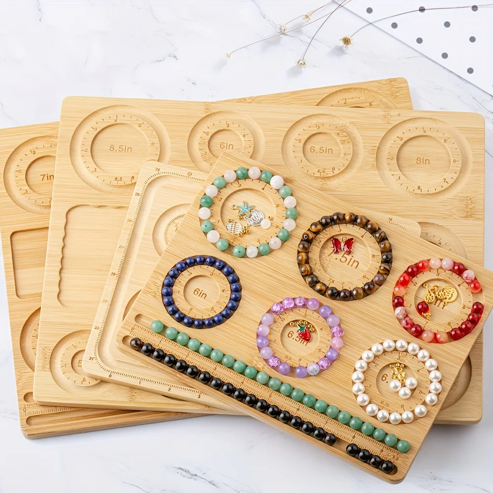 Bamboo Beading Board, 4 Sizes Available, Bracelet Design Measuring Trays Mat and Other Jewelry Necklaces Design Beading Trays