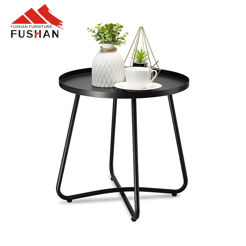 FUSHAN Nordic Coffee Table And End Table Simple Round Outdoor Metal Side Table Coffee