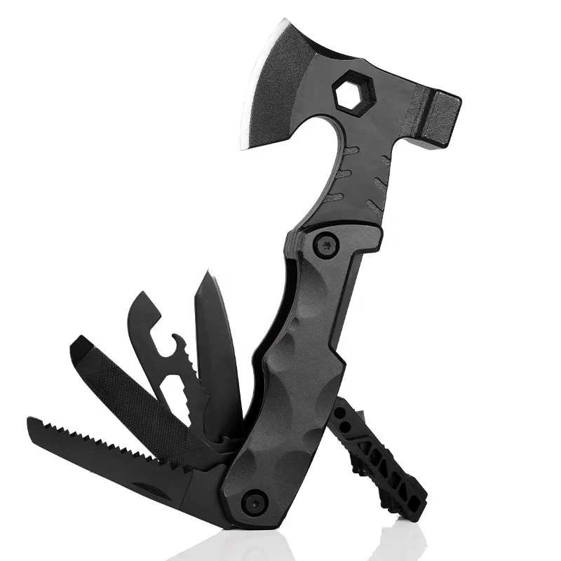New cross-border multi-functional vehicle fire axe outdoor camping mountaineering hammer with axe portable combination tools