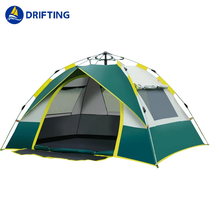 Family Outdoor Swag Large Canvas Folding Camping Tent 3-4 Person Portable Fully Automatic Tent