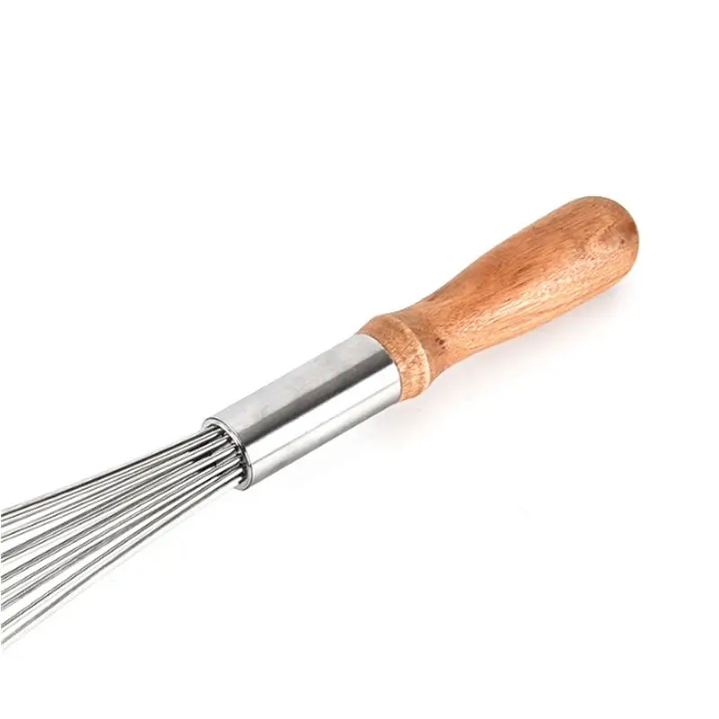 
Lixsun Factories Price 10inch 12inch 14inch 16inch 18inch 20inch Manual Hand Wooden Handle Stainless Steel Egg Whisk Egg Beater 