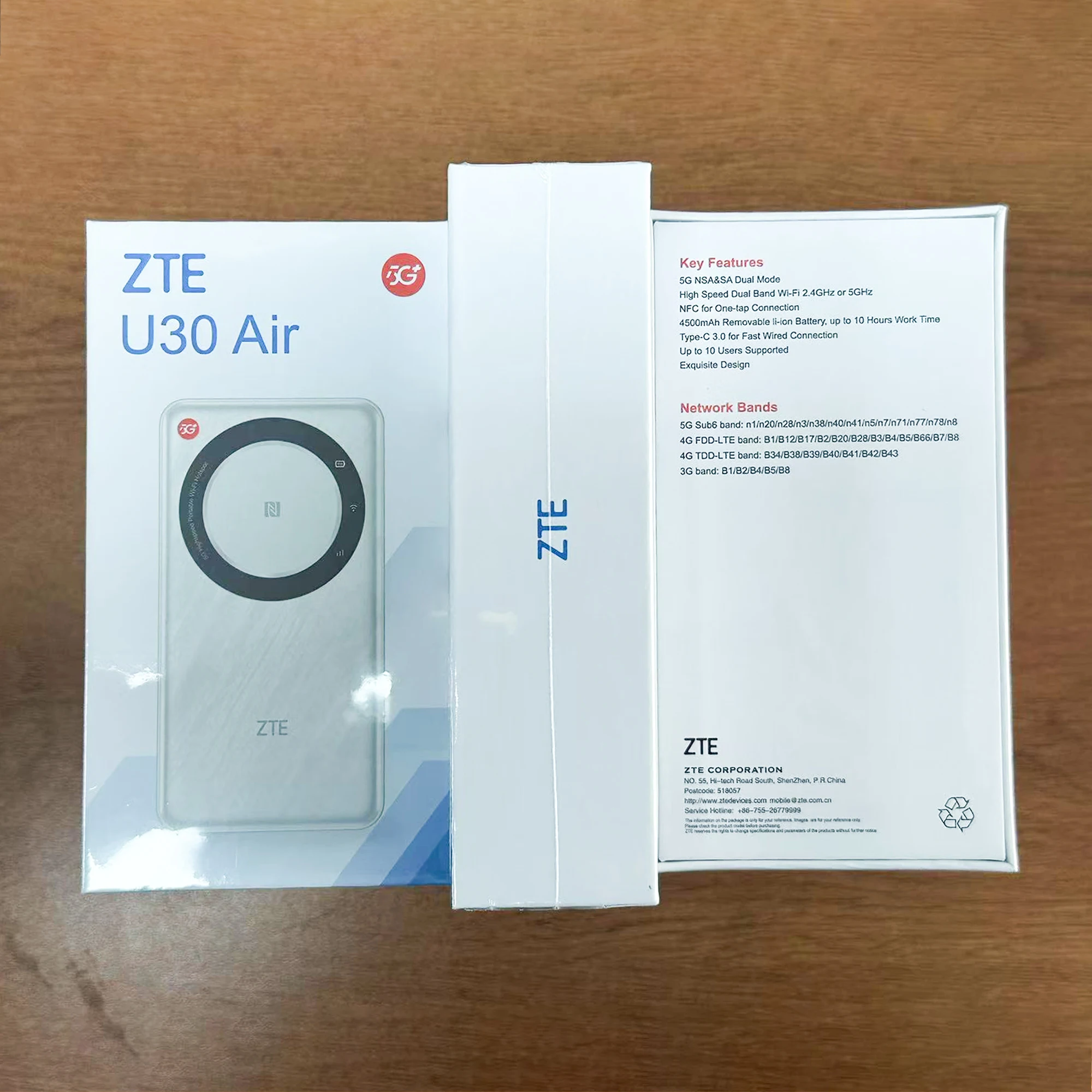 Разблокированный абсолютно новый ZTE U30 Air 5G Карманный WiFi маршрутизатор Sim